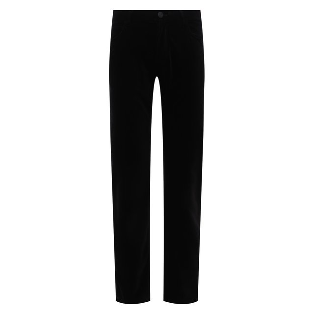 Хлопковые брюки Giorgio Armani черного цвета