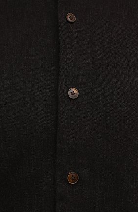 Мужская рубашка из хлопка и кашемира SONRISA черного цвета, арт. IL9/BC/F6104 | Фото 5 (Манжеты: На пуговицах; Рукава: Длинные; Рубашки М: Regular Fit; Воротник: Акула; Случай: Повседневный; Длина (для топов): Стандартные; Материал внешний: Хлопок; Принт: Однотонные; Стили: Кэжуэл)
