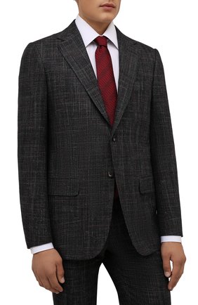 Мужской шелковый галстук LANVIN бордового цвета по цене 11150 руб., арт. 3212/TIE | Фото 2 Мужской шелковый галстук LANVIN бордового цвета, арт. 3212/TIE | Фото 2 (Материал: Шелк, Текстиль; Принт: С принтом)