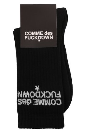 Мужские хлопковые носки COMME DES FUCKDOWN черного цвета, арт. CDFA575 | Фото 1 (Материал внешний: Хлопок; Кросс-КТ: бельё)
