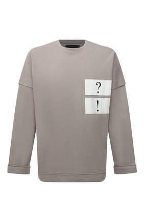 Мужская хлопковый лонгслив TEE LIBRARY светло-серого цвета по цене 8690 руб., арт. TFK-LT-17 | Фото 1 Мужская хлопковый лонгслив TEE LIBRARY светло-серого цвета, арт. TFK-LT-17 | Фото 1 (Длина (для топов): Стандартные; Материал внешний: Хлопок; Рукава: Длинные; Принт: С принтом; Стили: Гранж)
