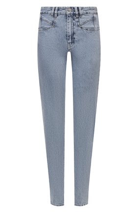 Женские джинсы ISABEL MARANT голубого цвета по цене 27950 руб., арт. PA2016-21A017I/N0MINICA | Фото 1 Женские джинсы ISABEL MARANT голубого цвета, арт. PA2016-21A017I/N0MINICA | Фото 1 (Материал внешний: Хлопок; Стили: Кэжуэл; Кросс-КТ: Деним; Силуэт Ж (брюки и джинсы): Слим; Длина (брюки, джинсы): Стандартные, Удлиненные)