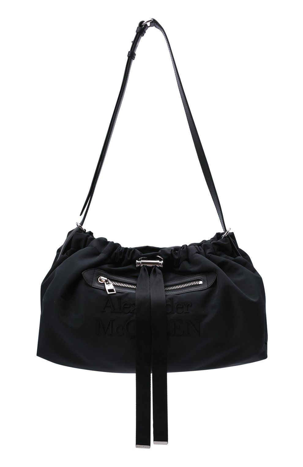 Женская сумка the bundle medium ALEXANDER MCQUEEN черного цвета, арт. 669589/16XAC | Фото 1 (Сумки-технические: Сумки через плечо; Размер: medium; Материал: Текстиль)