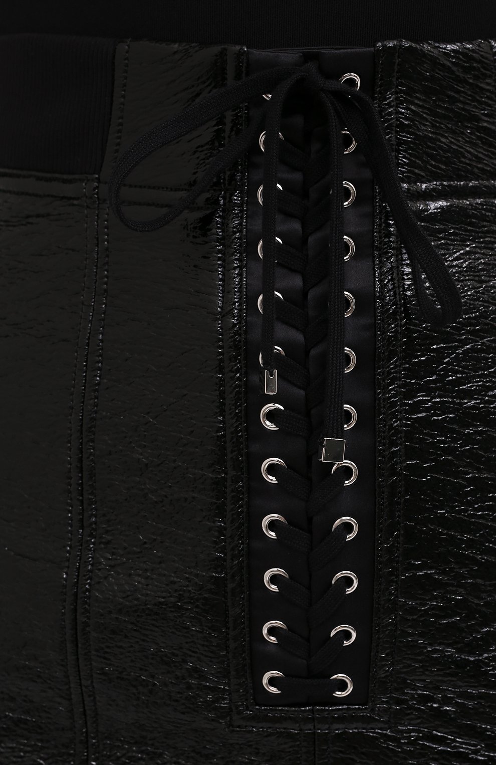 Женская юбка DOLCE & GABBANA черного цвета, арт. F4B8DT/FU6XY | Фото 5 (Стили: Гламурный; Длина Ж (юбки, платья, шорты): Мини; Женское Кросс-КТ: Юбка-одежда; Материал внешний: Хлопок; Материал подклада: Синтетический материал)