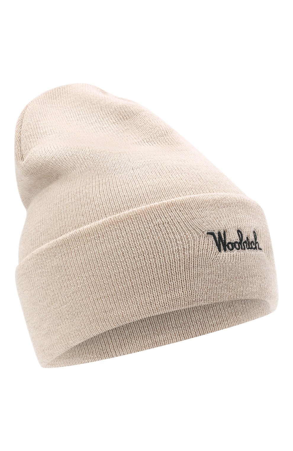 Женская шерстяная шапка WOOLRICH кремвого цвета, арт. CFWWAC0104FR/UF0428 | Фото 1 (Материал: Текстиль, Шерсть)