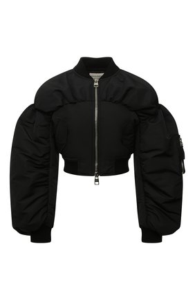 Женский утепленный бомбер ALEXANDER MCQUEEN черного цвета по цене 243500 руб., арт. 670014/QEACM | Фото 1 Женский утепленный бомбер ALEXANDER MCQUEEN черного цвета, арт. 670014/QEACM | Фото 1 (Длина (верхняя одежда): Короткие; Рукава: Длинные; Материал утеплителя: Шерсть; Материал внешний: Синтетический материал; Материал подклада: Купро; Стили: Спорт-шик; Кросс-КТ: Куртка, Утепленный)