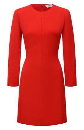 Женское шерстяное платье ALEXANDER MCQUEEN красного цвета по цене 182500 руб., арт. 671853/QJACA | Фото 1 Женское шерстяное платье ALEXANDER MCQUEEN красного цвета, арт. 671853/QJACA | Фото 1 (Длина Ж (юбки, платья, шорты): Мини; Рукава: Длинные; Материал внешний: Шерсть; Материал подклада: Синтетический материал; Стили: Гламурный; Случай: Формальный; Женское Кросс-КТ: платье-футляр, Платье-одежда)