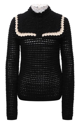 Женский шерстяной свитер SAINT LAURENT черного цвета по цене 190500 руб., арт. 668348/Y75F0 | Фото 1 Женский шерстяной свитер SAINT LAURENT черного цвета, арт. 668348/Y75F0 | Фото 1 (Длина (для топов): Стандартные; Рукава: Длинные; Материал внешний: Шерсть; Стили: Гламурный; Женское Кросс-КТ: Свитер-одежда)