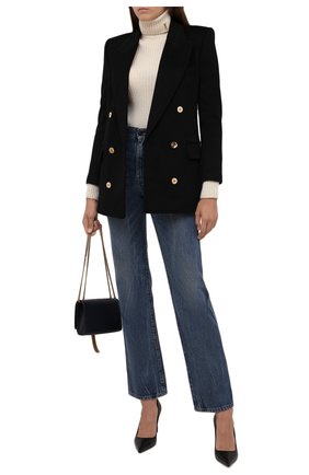 Женская водолазка из шерсти и кашемира SAINT LAURENT кремвого цвета по цене 72000 руб., арт. 666098/Y75DM | Фото 2 Женская водолазка из шерсти и кашемира SAINT LAURENT кремвого цвета, арт. 666098/Y75DM | Фото 2 (Материал внешний: Кашемир, Шерсть; Стили: Гламурный; Рукава: Длинные; Длина (для топов): Удлиненные, Стандартные; Женское Кросс-КТ: Водолазка-одежда)