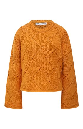 Женский свитер JW ANDERSON оранжевого цвета по цене 55200 руб., арт. KW0353 YN0059 | Фото 1 Женский свитер JW ANDERSON оранжевого цвета, арт. KW0353 YN0059 | Фото 1 (Материал внешний: Шерсть, Синтетический материал; Стили: Гламурный; Женское Кросс-КТ: Свитер-одежда; Длина (для топов): Стандартные; Рукава: Длинные)