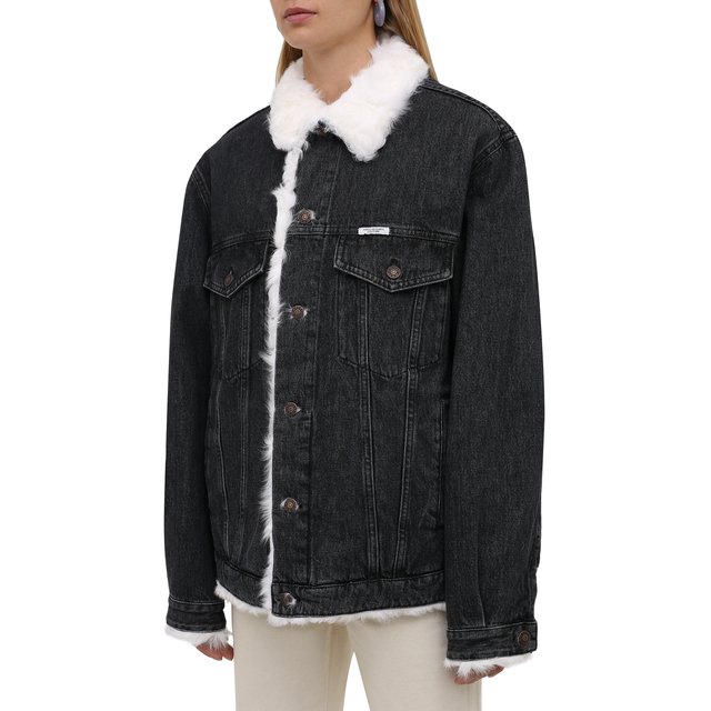 фото Джинсовая куртка с подкладкой из овчины forte dei marmi couture
