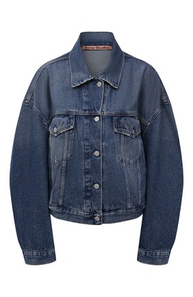 Женская джинсовая куртка ACNE STUDIOS синего цвета по цене 34200 руб., арт. A90390 | Фото 1 Женская джинсовая куртка ACNE STUDIOS синего цвета, арт. A90390 | Фото 1 (Материал внешний: Хлопок; Рукава: Длинные; Длина (верхняя одежда): Короткие; Стили: Кэжуэл; Кросс-КТ: Деним, Куртка)