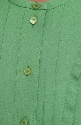 Женское платье из вискозы и шелка CHLOÉ зеленого цвета, арт. CHC21AR026007 | Фото 5 (Материал внешний: Шелк, Вискоза; Рукава: Длинные; Случай: Повседневный; Длина Ж (юбки, платья, шорты): Миди; Материал подклада: Синтетический материал; Стили: Романтичный; Женское Кросс-КТ: Платье-одежда)