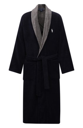 Мужской хлопковый халат POLO RALPH LAUREN темно-синего цвета по цене 13050 руб., арт. 714854533 | Фото 1 Мужской хлопковый халат POLO RALPH LAUREN темно-синего цвета, арт. 714854533 | Фото 1 (Длина (верхняя одежда): Длинные; Материал внешний: Хлопок; Рукава: Длинные; Кросс-КТ: домашняя одежда)
