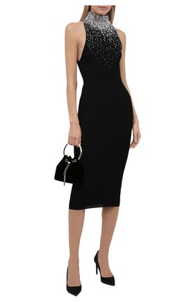 Женское платье из вискозы BALMAIN черного цвета по цене 259500 руб., арт. WF1RI020/KA11 | Фото 2 Женское платье из вискозы BALMAIN черного цвета, арт. WF1RI020/KA11 | Фото 2 (Материал внешний: Вискоза; Стили: Гламурный; Случай: Вечерний; Кросс-КТ: Трикотаж; Длина Ж (юбки, платья, шорты): До колена)