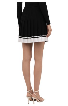 Женская юбка BALMAIN черного цвета, арт. WF1LB205/V089 | Фото 4 (Стили: Гламурный; Длина Ж (юбки, платья, шорты): Мини; Женское Кросс-КТ: юбка-плиссе; Материал внешний: Вискоза)