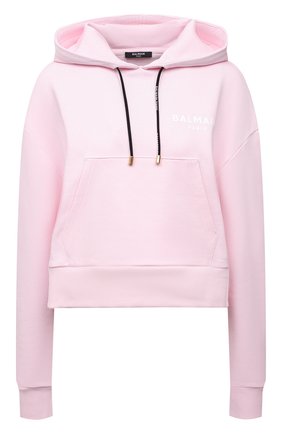 Женский хлопковое худи BALMAIN светло-розового цвета по цене 45700 руб., арт. WF1JP000/B013 | Фото 1 Женский хлопковое худи BALMAIN светло-розового цвета, арт. WF1JP000/B013 | Фото 1 (Материал внешний: Хлопок; Рукава: Длинные; Длина (для топов): Стандартные; Стили: Спорт-шик; Женское Кросс-КТ: Худи-одежда)