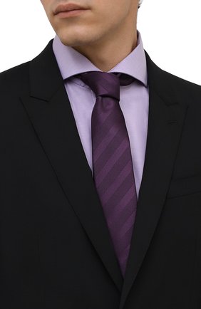 Мужской шелковый галстук LANVIN фиолетового цвета по цене 11150 руб., арт. 1305/TIE | Фото 2 Мужской шелковый галстук LANVIN фиолетового цвета, арт. 1305/TIE | Фото 2 (Материал: Шелк, Текстиль; Принт: С принтом)