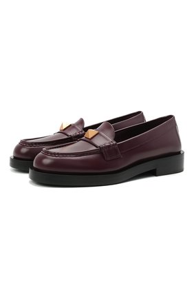 Женские кожаные лоферы roman stud VALENTINO бордового цвета по цене 59950 руб., арт. WW2S0CJ0/DSD | Фото 1 Женские кожаные лоферы roman stud VALENTINO бордового цвета, арт. WW2S0CJ0/DSD | Фото 1 (Материал внутренний: Натуральная кожа; Каблук высота: Низкий; Подошва: Плоская)
