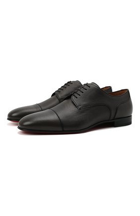 Мужские кожаные дерби surcity CHRISTIAN LOUBOUTIN темно-серого цвета по цене 51800 руб., арт. 3210464/SURCITY FLAT | Фото 1 Мужские кожаные дерби surcity CHRISTIAN LOUBOUTIN темно-серого цвета, арт. 3210464/SURCITY FLAT | Фото 1 (Материал внутренний: Натуральная кожа; Стили: Классический; Материал внешний: Кожа)