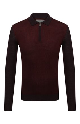 Мужское шерстяное поло CORNELIANI бордового цвета по цене 43650 руб., арт. 88M509-1825151/00 | Фото 1 Мужское шерстяное поло CORNELIANI бордового цвета, арт. 88M509-1825151/00 | Фото 1 (Материал внешний: Шерсть; Застежка: Молния; Рукава: Длинные; Длина (для топов): Стандартные; Кросс-КТ: Трикотаж; Стили: Кэжуэл)