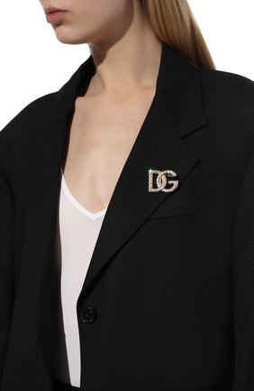 Женская брошь DOLCE & GABBANA золотого цвета по цене 23950 руб., арт. WPN6L8/W1111 | Фото 2 Женская брошь DOLCE & GABBANA золотого цвета, арт. WPN6L8/W1111 | Фото 2 (Материал: Металл)