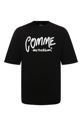 Мужская хлопковая футболка COMME DES FUCKDOWN черного цвета по цене 5405 руб., арт. CDFU1358 | Фото 1 Мужская хлопковая футболка COMME DES FUCKDOWN черного цвета, арт. CDFU1358 | Фото 1 (Длина (для топов): Стандартные; Материал внешний: Хлопок; Рукава: Короткие; Принт: С принтом; Стили: Гранж)
