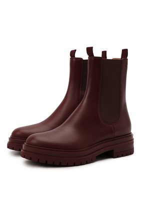 Женские кожаные ботинки GIANVITO ROSSI бордового цвета по цене 73950 руб., арт. G73462.20G0M.CLNMERL | Фото 1 Женские кожаные ботинки GIANVITO ROSSI бордового цвета, арт. G73462.20G0M.CLNMERL | Фото 1 (Материал внутренний: Натуральная кожа; Женское Кросс-КТ: Челси-ботинки; Каблук высота: Низкий; Подошва: Платформа)