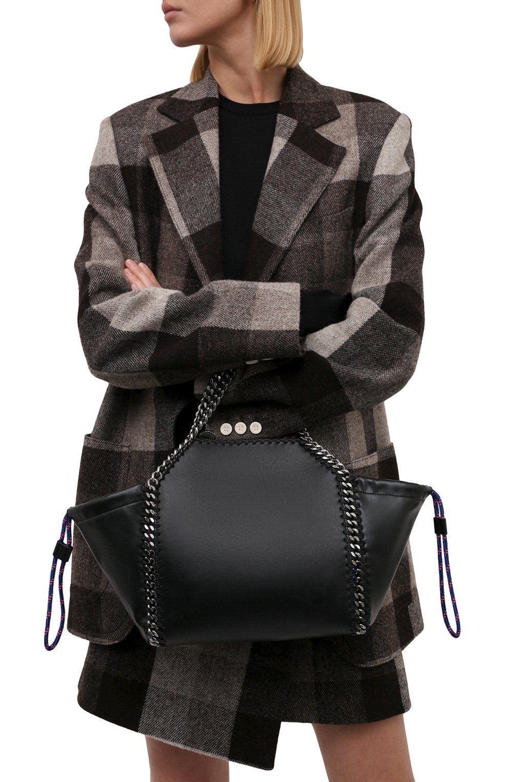 Женская сумка falabella medium STELLA MCCARTNEY черного цвета по цене 89300 руб., арт. 700231/W8836 | Фото 2 Женская сумка falabella medium STELLA MCCARTNEY черного цвета, арт. 700231/W8836 | Фото 2 (Сумки-технические: Сумки через плечо, Сумки top-handle; Ошибки технического описания: Нет ширины; Размер: medium; Ремень/цепочка: На ремешке; Материал: Текстиль, Экокожа)