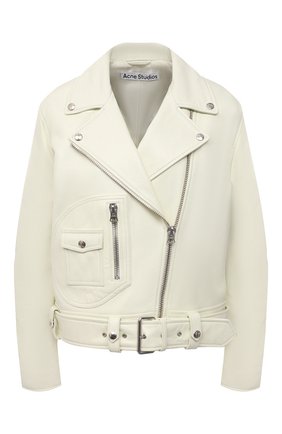 Женская кожаная куртка ACNE STUDIOS кремвого цвета по цене 133500 руб., арт. A70066 | Фото 1 Женская кожаная куртка ACNE STUDIOS кремвого цвета, арт. A70066 | Фото 1 (Материал подклада: Вискоза; Кросс-КТ: Куртка; Женское Кросс-КТ: Замша и кожа; Стили: Кэжуэл; Рукава: Длинные; Длина (верхняя одежда): Короткие)