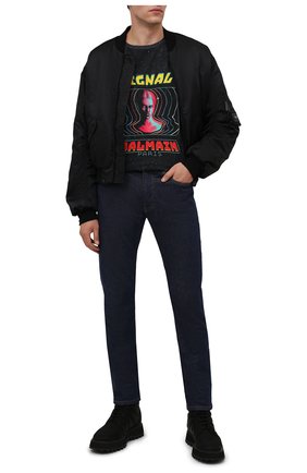 Мужская хлопковая футболка BALMAIN разноцветного цвета по цене 58250 руб., арт. WH0EH006/G119 | Фото 2 Мужская хлопковая футболка BALMAIN разноцветного цвета, арт. WH0EH006/G119 | Фото 2 (Материал внешний: Хлопок; Рукава: Короткие; Принт: С принтом; Длина (для топов): Стандартные)