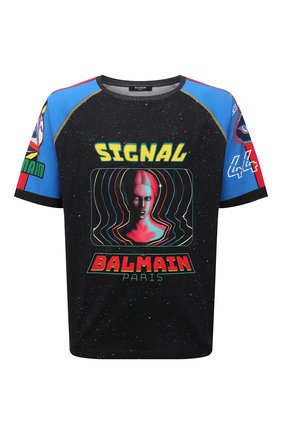 Мужская хлопковая футболка BALMAIN разноцветного цвета по цене 72200 руб., арт. WH0EH006/G119 | Фото 1 Мужская хлопковая футболка BALMAIN разноцветного цвета, арт. WH0EH006/G119 | Фото 1 (Материал внешний: Хлопок; Рукава: Короткие; Принт: С принтом; Длина (для топов): Стандартные; Стили: Спорт-шик)