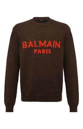 Мужской шерстяной свитер BALMAIN хаки цвета по цене 78000 руб., арт. WH0KD000/K027 | Фото 1 Мужской шерстяной свитер BALMAIN хаки цвета, арт. WH0KD000/K027 | Фото 1 (Материал внешний: Шерсть; Длина (для топов): Стандартные; Рукава: Длинные; Мужское Кросс-КТ: Свитер-одежда; Принт: С принтом; Стили: Кэжуэл)