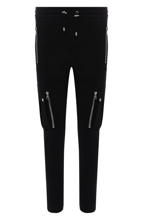 Мужские хлопковые джоггеры BALMAIN черного цвета по цене 97800 руб., арт. WH10B080/B137 | Фото 1 Мужские хлопковые джоггеры BALMAIN черного цвета, арт. WH10B080/B137 | Фото 1 (Длина (брюки, джинсы): Стандартные; Материал внешний: Хлопок; Силуэт М (брюки): Джоггеры, Карго; Мужское Кросс-КТ: Брюки-трикотаж; Стили: Кэжуэл)