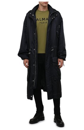 Мужские хлопковые джоггеры BALMAIN черного цвета по цене 97800 руб., арт. WH10B080/B137 | Фото 2 Мужские хлопковые джоггеры BALMAIN черного цвета, арт. WH10B080/B137 | Фото 2 (Длина (брюки, джинсы): Стандартные; Материал внешний: Хлопок; Силуэт М (брюки): Джоггеры, Карго; Мужское Кросс-КТ: Брюки-трикотаж; Стили: Кэжуэл)