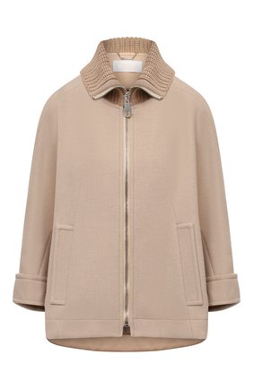 Женское шерстяное пальто CHLOÉ бежевого цвета по цене 132500 руб., арт. CHC21AMA03072 | Фото 1 Женское шерстяное пальто CHLOÉ бежевого цвета, арт. CHC21AMA03072 | Фото 1 (Материал подклада: Вискоза; Материал внешний: Шерсть; Длина (верхняя одежда): Короткие; Рукава: 3/4; 1-2-бортные: Однобортные; Стили: Кэжуэл)