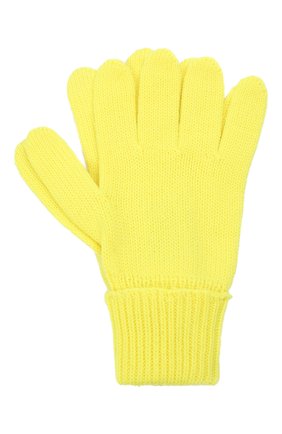 Детские шерстяные перчатки IL TRENINO желтого цвета, арт. 21 4055 | Фото 1 (Материал: Шерсть, Текстиль)