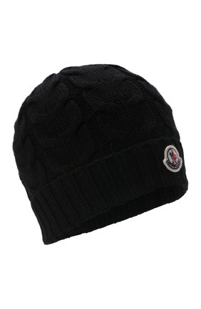 Детского шерстяная шапка MONCLER черного цвета по цене 10400 руб., арт. G2-954-3B715-20-04S02 | Фото 1 Детского шерстяная шапка MONCLER черного цвета, арт. G2-954-3B715-20-04S02 | Фото 1 (Материал: Шерсть)