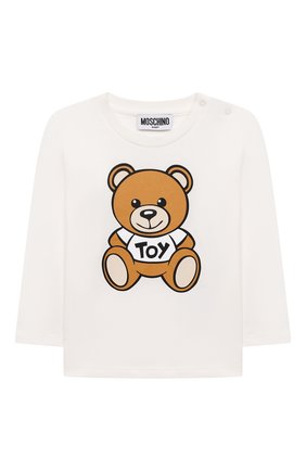 Детский хлопковый лонгслив MOSCHINO кремвого цвета по цене 6440 руб., арт. MU000A/LAA10 | Фото 1 Детский хлопковый лонгслив MOSCHINO кремвого цвета, арт. MU000A/LAA10 | Фото 1 (Рукава: Длинные; Материал внешний: Хлопок; Ростовка одежда: 12 мес | 80 см, 18 мес | 86 см, 24 мес | 92 см, 3 мес | 62 см, 36 мес | 98 см, 6 мес | 68 см, 9 мес | 74 см)