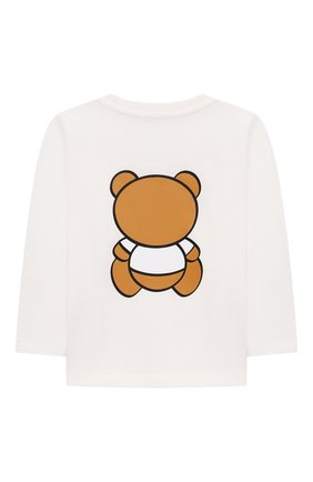 Детский хлопковый лонгслив MOSCHINO кремвого цвета по цене 6440 руб., арт. MU000A/LAA10 | Фото 2 Детский хлопковый лонгслив MOSCHINO кремвого цвета, арт. MU000A/LAA10 | Фото 2 (Рукава: Длинные; Материал внешний: Хлопок; Ростовка одежда: 12 мес | 80 см, 18 мес | 86 см, 24 мес | 92 см, 3 мес | 62 см, 36 мес | 98 см, 6 мес | 68 см, 9 мес | 74 см)