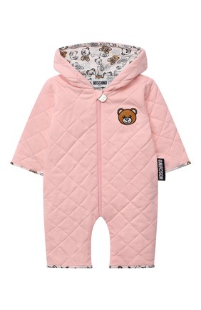 Детского хлопковый комбинезон MOSCHINO розового цвета по цене 26150 руб., арт. MUT028/LDA29/9-12M | Фото 1 Детского хлопковый комбинезон MOSCHINO розового цвета, арт. MUT028/LDA29/9-12M | Фото 1 (Материал подклада: Хлопок; Материал внешний: Хлопок; Рукава: Длинные; Ростовка одежда: 0 - 3 мес | 50 - 60 см, 3 мес | 62 см, 6 мес | 68 см, 9 мес | 74 см)
