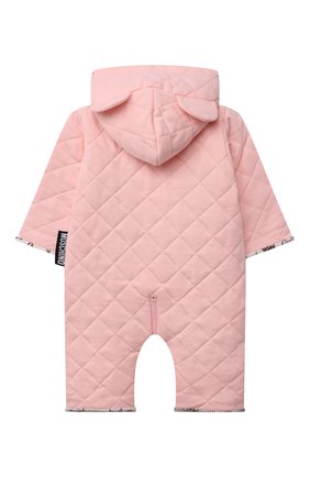 Детского хлопковый комбинезон MOSCHINO розового цвета по цене 26150 руб., арт. MUT028/LDA29/9-12M | Фото 2 Детского хлопковый комбинезон MOSCHINO розового цвета, арт. MUT028/LDA29/9-12M | Фото 2 (Материал подклада: Хлопок; Материал внешний: Хлопок; Рукава: Длинные; Ростовка одежда: 0 - 3 мес | 50 - 60 см, 3 мес | 62 см, 6 мес | 68 см, 9 мес | 74 см)