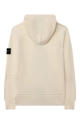 Детский шерстяная толстовка STONE ISLAND белого цвета по цене 19950 руб., арт. 7516503A4/6-8 | Фото 2 Детский шерстяная толстовка STONE ISLAND белого цвета, арт. 7516503A4/6-8 | Фото 2 (Материал внешний: Шерсть; Рукава: Длинные; Мальчики Кросс-КТ: Толстовка-одежда; Ростовка одежда: 6 лет | 116 см, 8 лет | 128 см)