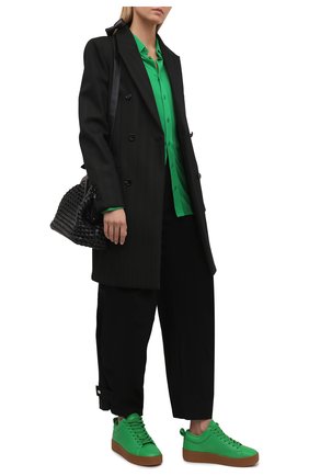 Женские кожаные кеды the quilt BOTTEGA VENETA зеленого цвета по цене 55950 руб., арт. 651417/V00T0 | Фото 2 Женские кожаные кеды the quilt BOTTEGA VENETA зеленого цвета, арт. 651417/V00T0 | Фото 2 (Материал внутренний: Текстиль, Натуральная кожа; Подошва: Платформа)