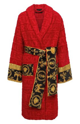 Женский хлопковый халат VERSACE красного цвета по цене 41750 руб., арт. ZACJ00008/ZC0SP052 | Фото 1 Женский хлопковый халат VERSACE красного цвета, арт. ZACJ00008/ZC0SP052 | Фото 1 (Материал внешний: Хлопок; Рукава: Длинные; Длина Ж (юбки, платья, шорты): До колена)