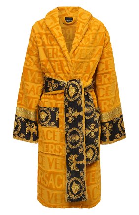Женский хлопковый халат VERSACE оранжевого цвета по цене 41750 руб., арт. ZACJ00008/ZC0SP052 | Фото 1 Женский хлопковый халат VERSACE оранжевого цвета, арт. ZACJ00008/ZC0SP052 | Фото 1 (Материал внешний: Хлопок; Рукава: Длинные; Длина Ж (юбки, платья, шорты): До колена)