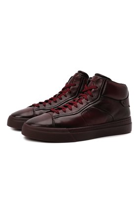 Мужские кожаные кеды SANTONI бордового цвета по цене 43900 руб., арт. MBGT21556TCHRG0NB80 | Фото 1 Мужские кожаные кеды SANTONI бордового цвета, арт. MBGT21556TCHRG0NB80 | Фото 1 (Материал внутренний: Натуральная кожа; Подошва: Массивная)