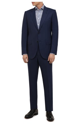 Мужской шерстяной костюм ZEGNA COUTURE синего цвета по цене 477000 руб., арт. 232N06/21L2N5 | Фото 1 Мужской шерстяной костюм ZEGNA COUTURE синего цвета, арт. 232N06/21L2N5 | Фото 1 (Материал внешний: Шерсть; Материал подклада: Купро; Рукава: Длинные; 1-2-бортные: Однобортные; Стили: Классический)