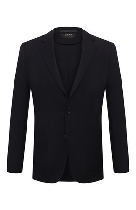 Мужской шерстяной пиджак Z ZEGNA темно-синего цвета по цене 124500 руб., арт. 222825/1X7YG0 | Фото 1 Мужской шерстяной пиджак Z ZEGNA темно-синего цвета, арт. 222825/1X7YG0 | Фото 1 (Длина (для топов): Стандартные; Материал подклада: Синтетический материал; Материал внешний: Шерсть; Рукава: Длинные; 1-2-бортные: Однобортные; Случай: Коктейльный; Пиджаки М: Приталенный; Стили: Классический)