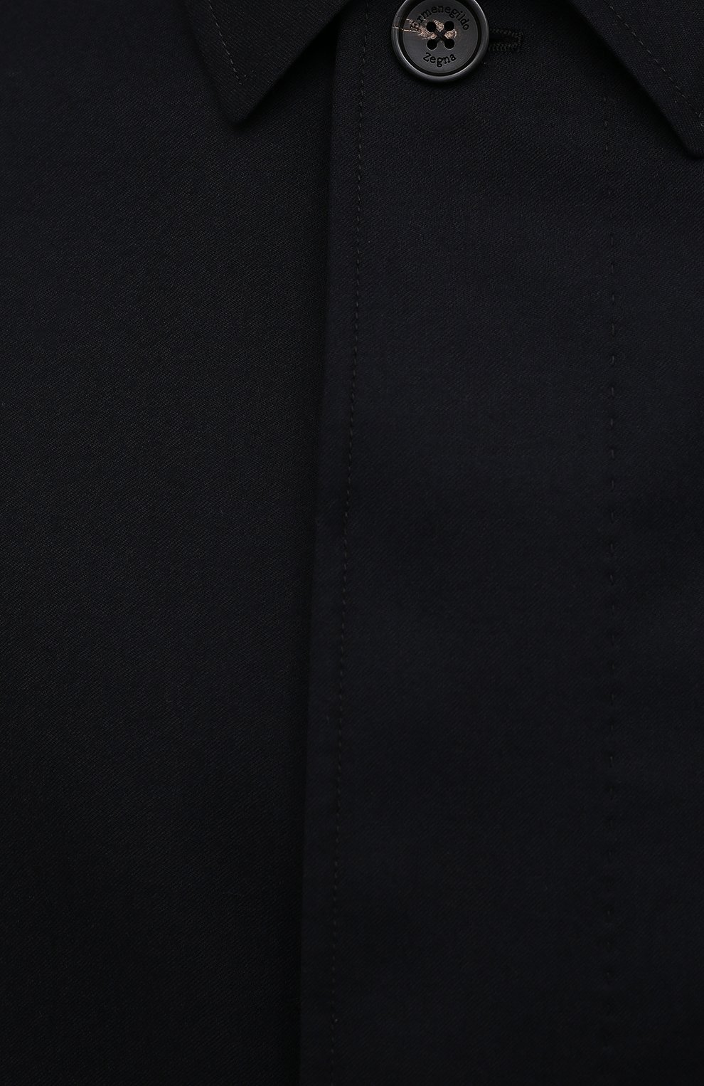 Мужской шерстяной плащ ERMENEGILDO ZEGNA темно-синего цвета, арт. UYT98/V308 | Фото 5 (Мужское Кросс-КТ: Плащ-верхняя одежда; Материал внешний: Шерсть; Рукава: Длинные; Длина (верхняя одежда): До середины бедра; Стили: Классический; Материал подклада: Синтетический материал)